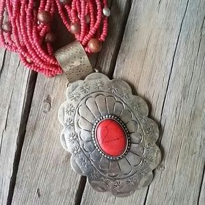 Western Concho Necklace @ Earrings NWOT